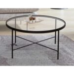 طاوله حديد سطح زجاج