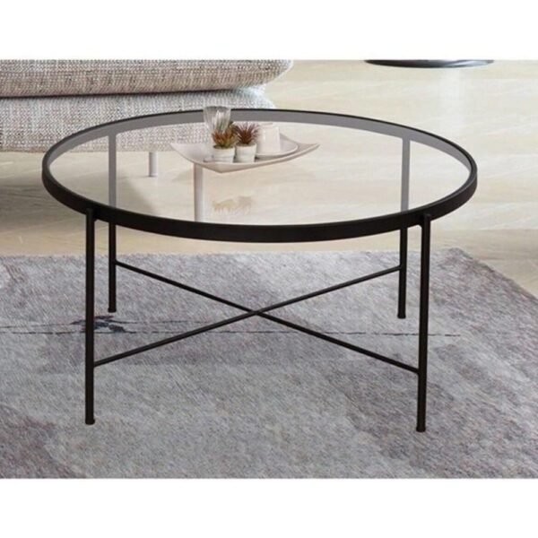 طاوله حديد سطح زجاج