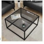 طاوله مفرده حديد بسطح زجاج