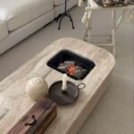 طاوله مع منقل رخام ترافنتينيو