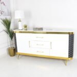 بوفيه  بأطراف جلد متوفر بعده الوان