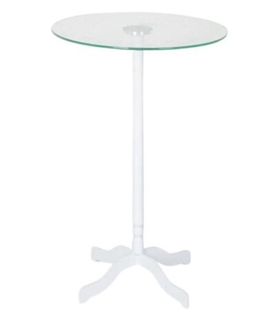 طاولة خدمة زجاج شفاف ابيض