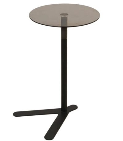 طاولة خدمة القاعدة حديد لون أسود والسطح زجاج بتصميم مميز