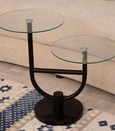 طاولة خدمة دورين السطح زجاج القاعدة رخام صناعي