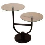 طاولة خدمة دورين السطح زجاج القاعدة رخام صناعي