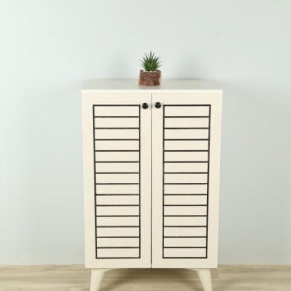 جزامة خشب ابيض بخطوط اسود شكل انيق