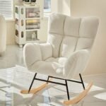 ⁦كرسي ليزي هزاز خشبي للاسترخاء حديث⁩ - الصورة ⁦2⁩