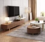 ⁦طقم طاوله  قهوه  مع طاوله تلفزيون  مصممه بشكل عصري وحديث⁩ - الصورة ⁦2⁩