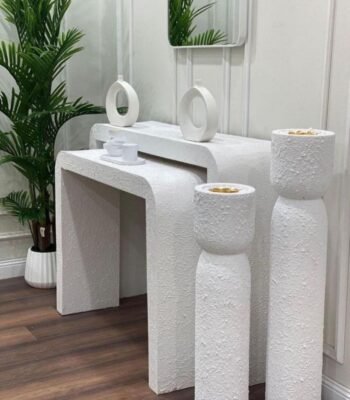 طقم طاولتين مدخل كونسول خشب أبيض