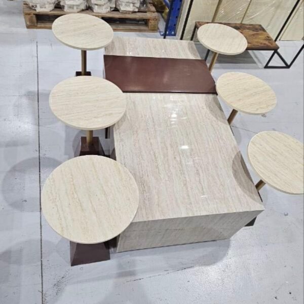 طقم طاولات بديل رخام 7 قطع