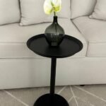 طاولة خدمة لون أسود دائري