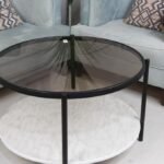 طاولة قهوة دائرية من سطحين لغرفة المعيشة