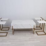 طقم طاولة مودرن مع 4 طاولات خدمة مودرن