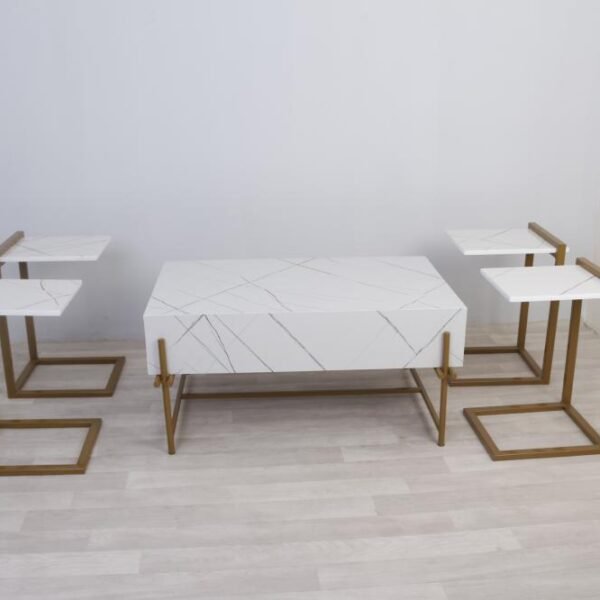 طقم طاولة مودرن مع 4 طاولات خدمة مودرن