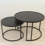 ⁦طقم طاولتين تقديم طعام حديد كامل لون أسود⁩ - الصورة ⁦2⁩