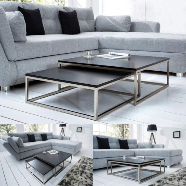 طاولة مزدوج خشب أسود