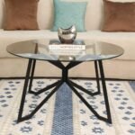 طاوله رئيسيه قاعده حديد وسطح زجاج سكريت مقاوم للكسر