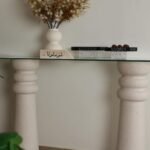 مدخل حجر طبيعي سطح زجاج