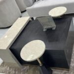 طقم طاولة بديل رخام مع الخشب