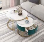 ⁦طقم طاوله قهوه مع درج  مصممه بشكل عصري وحديث⁩ - الصورة ⁦4⁩