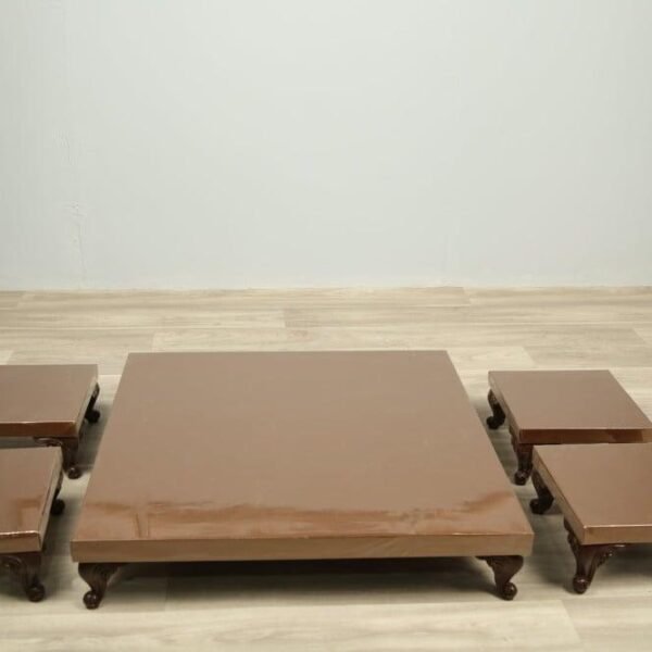 طقم طاولات أرضية خشب متعددة الألوان خمس قطع