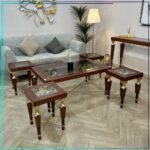 طقم طاوله خشب خمس قطع