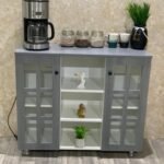 ركن كافي خشب  لون رصاصي