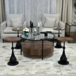 طقم طاولة خشب قشر جوز الهند