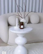 طاولة خدمة خشب طبيعي بسطح رخام طبيعي