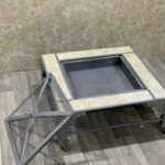 منقل حديد فضي