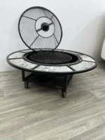 ⁦منقل حطب دائري بعجلات⁩ - الصورة ⁦3⁩