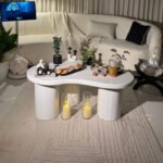 طاوله تقديم شكل حصري لون ابيض