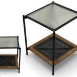 طاولة مفرد زجاج روتان