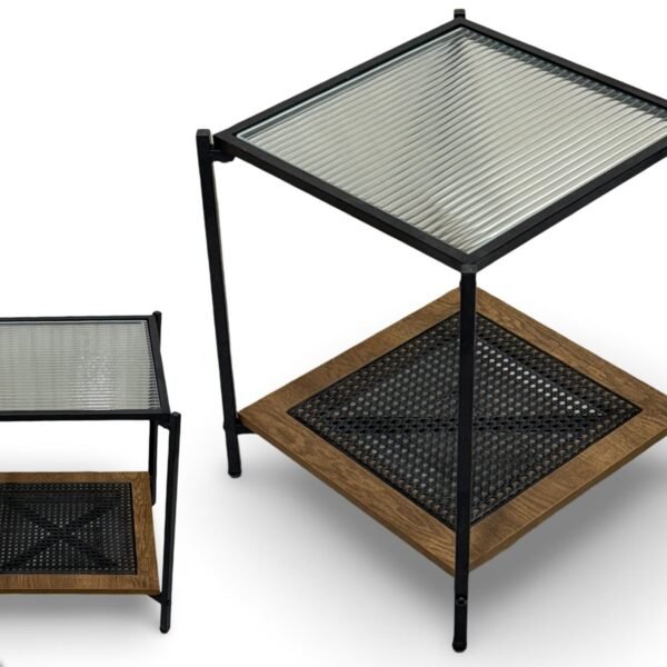 طاولة مفرد زجاج روتان