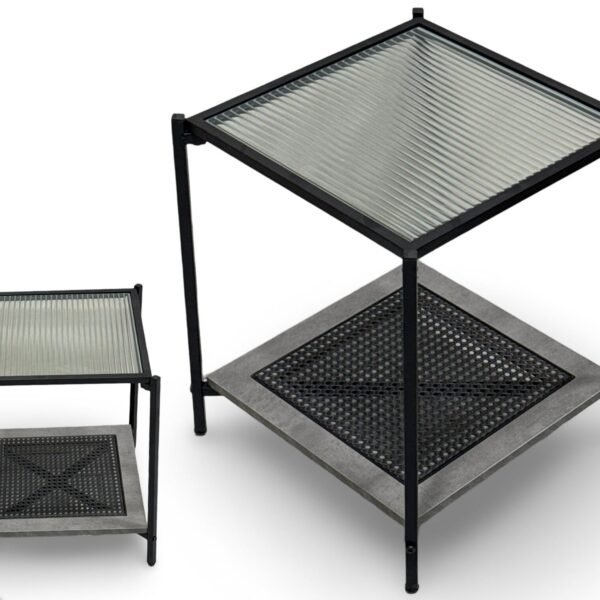 طاولة مفرد زجاج روتان