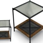 طاولة مفرد زجاج روتان