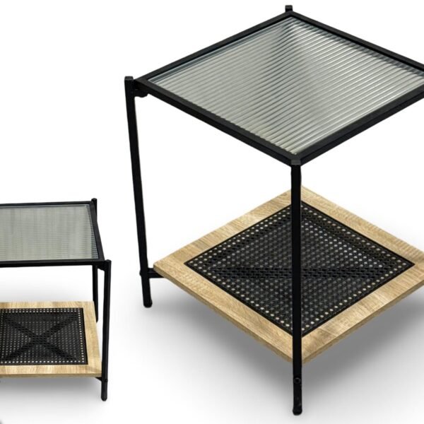 طاولة مفرد زجاج روتان