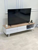 ⁦طاوله بلازما خشب ابيض⁩ - الصورة ⁦2⁩