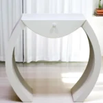 مدخل كنسول خشب ابيض مع درج