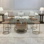 ⁦طقم طاولتين متداخله مع 6خدمه⁩ - الصورة ⁦2⁩