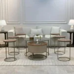 ⁦طقم طاولتين متداخله مع 6خدمه⁩ - الصورة ⁦3⁩